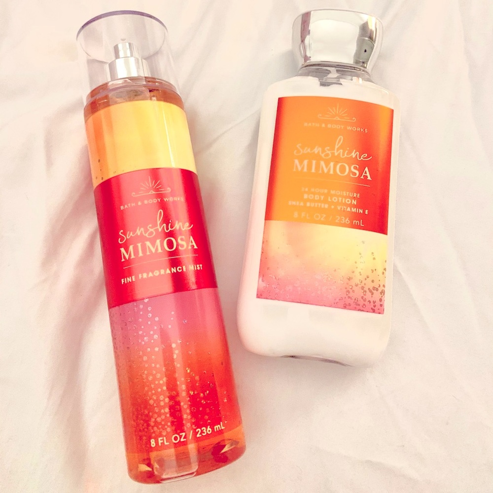 Bath and body works sunshine mimosa spray &lotion